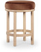 Monette - Counter Stool With Natural Base - Cognac
