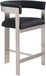 Romeo - Faux Leather Counter Stool With Silver Base (Set of 2)