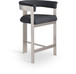 Romeo - Boucle Counter Stool With Silver Base (Set of 2)