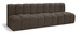 Arc - Boucle Fabric 3 Piece Modular Straight Sofa - Brown
