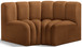 Arc - Velvet 2 Piece Modular Sofa - Saddle