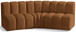 Arc - Velvet 3 Piece Modular Corner Sofa - Saddle