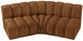 Arc - Velvet 3 Piece Modular Corner Sofa - Saddle