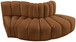 Arc - Velvet 3 Piece Modular Sofa - Saddle