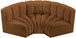 Arc - Velvet 3 Piece Modular U-Shaped Sofa - Saddle