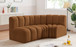 Arc - Velvet 3 Piece Sofa - Saddle