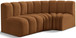 Arc - Velvet 3 Piece Sofa - Saddle