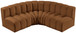 Arc - Velvet 4 Piece Corner Modular Sofa - Saddle