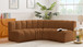 Arc - Velvet 4 Piece Corner Modular Sofa - Saddle