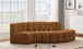 Arc - Velvet 4 Piece L-Shaped Modular Sofa - Saddle