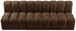 Arc - Velvet 4 Piece Modular Straight Sofa - Brown