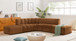 Arc - Velvet 6 Piece Corner Modular Sofa - Saddle