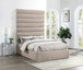 Adam - Chenille Fabric Bed With 89" Headboard