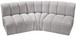 Arc - Boucle Fabric 3 Piece Modular Corner Sofa