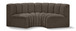 Arc - Boucle Fabric 3 Piece Modular U-Shaped Sofa