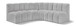 Arc - Boucle Fabric 4 Piece Corner Modular Sofa