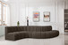 Arc - Boucle Fabric 6 Piece Curved Modular Sofa