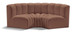 Arc - Faux Leather 3 Piece Modular U-Shaped Sofa