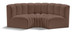 Arc - Faux Leather 3 Piece Modular U-Shaped Sofa