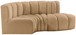 Arc - Velvet 3 Piece Modular L-Shaped Sofa