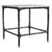 Ebby - Square Genuine Marble Top Metal End Table - White