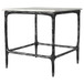 Ebby - Square Genuine Marble Top Metal End Table - White
