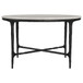 Hermas - Round Genuine Marble Top Metal Coffee Table - White