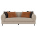 Jade - Chenille Upholstered Sculpted Track Arm Sofa - Latte