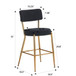 Modern Teddy Fabric Upholstered Bar Stools