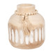 Round Ridged Vase With Tassels - Natural