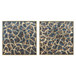 Abstract Canvas Ripples On Gold Frame 42 x 42" (Set of 2) - Blue