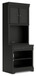 Beckincreek - Black - Bookcase With Door Hutch