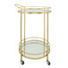 Metal Round 2-Layered Bar Cart 32" - Gold