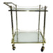Two Tier Rolling Bar Cart 30" - Gold