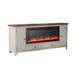 Fireplace TV Consoles - 80" Console With Fire FTS Set - Brown / White