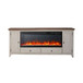 Fireplace TV Consoles - 80" Console With Fire FTS Set - Brown / White