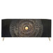 Wood Carved Circle Console Cabinet 63 x 30" - Black