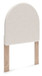 Arloster - White / Tan - Twin Upholstered Panel Headboard