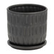 Textured Planter With Saucer 6" - Matte Black