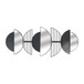 Metal Half Circle Mirrored Wall Decor 36" - Black Wb
