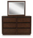 Dilenno - Dark Brown - Dresser And Mirror