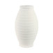 20" Rope Ribbed Vase - White