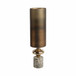 Kano Large Glass Hurricane With Stone Base - Dark Brown