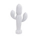 18" Wooden Cactus Decor - White