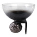 10" Glass Bowl On Rock Pedestal - Black
