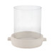 10" Terracotta Hurricane Pillar Holder - White