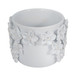 6" Floral Applique Planter - White