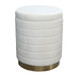 Stirling Velvet Storage Stool - Cream