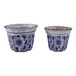 10" / 12" Chinoiserie Pot Planters (Set of 2) - Blue / White