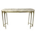 Cando White Quartz Top Console Table - Gold / Gray